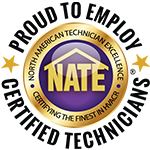 Proud to Employ NATE Certified Technicians